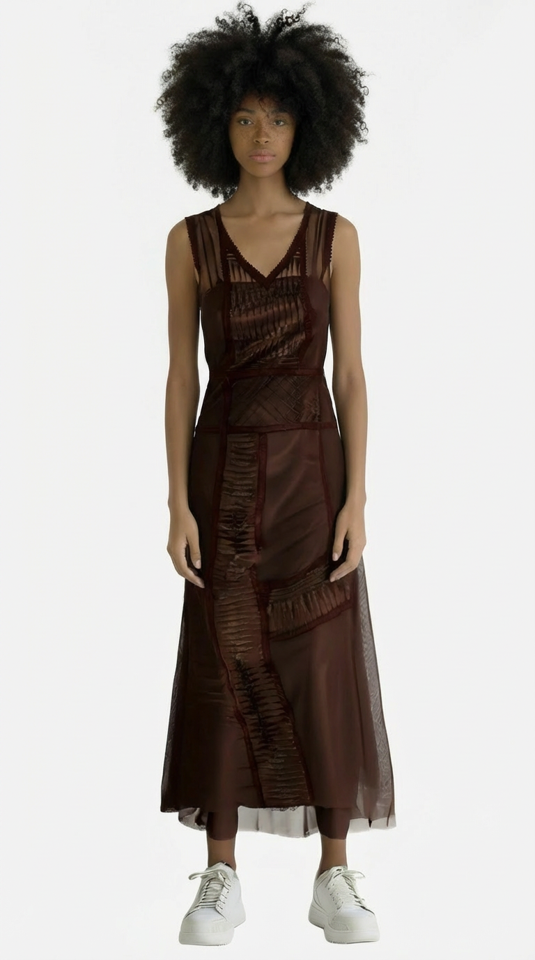 Alberta Ferretti Semi-Transparent Slip Dress: Ethereal Romance – Layered Mystery.
