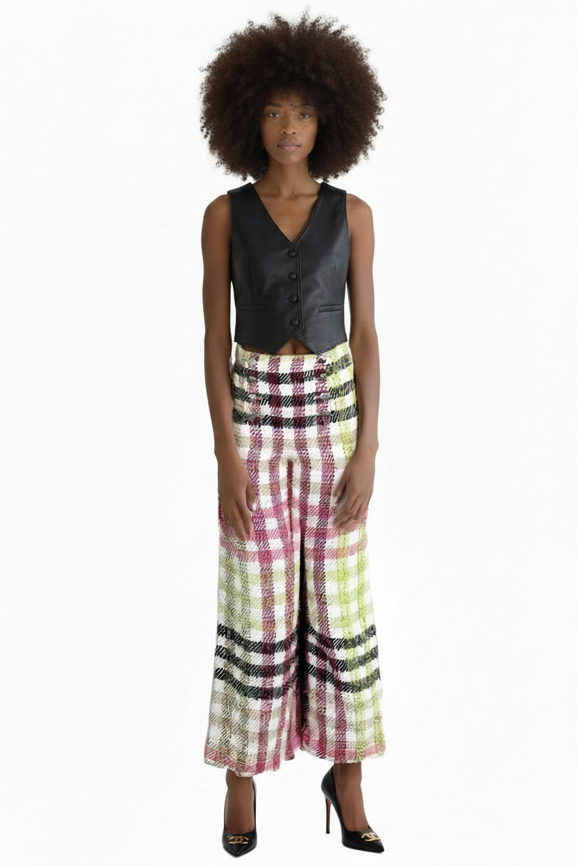 Chanel Cream Cotton Wide-Leg Tweed Trousers – Plaid Power