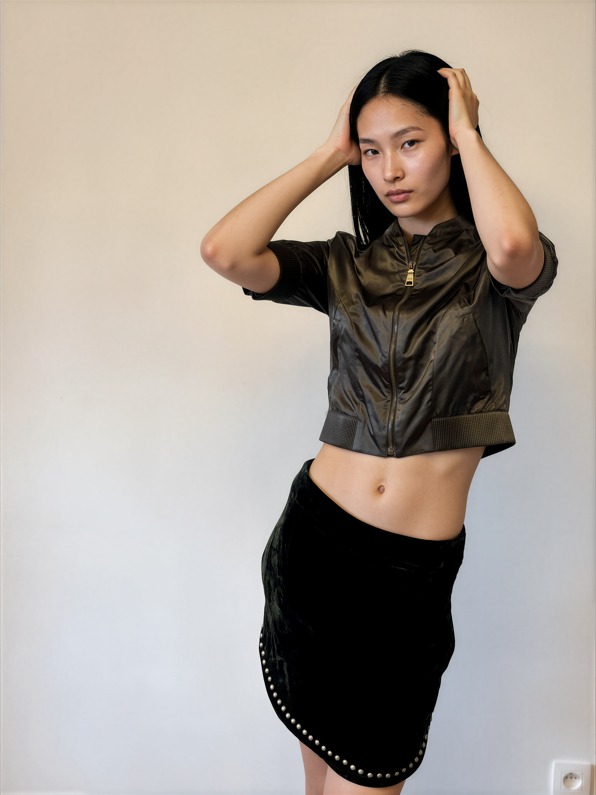 PRADA Nylon Bomberjack — Cropped, Kaki-Olijf