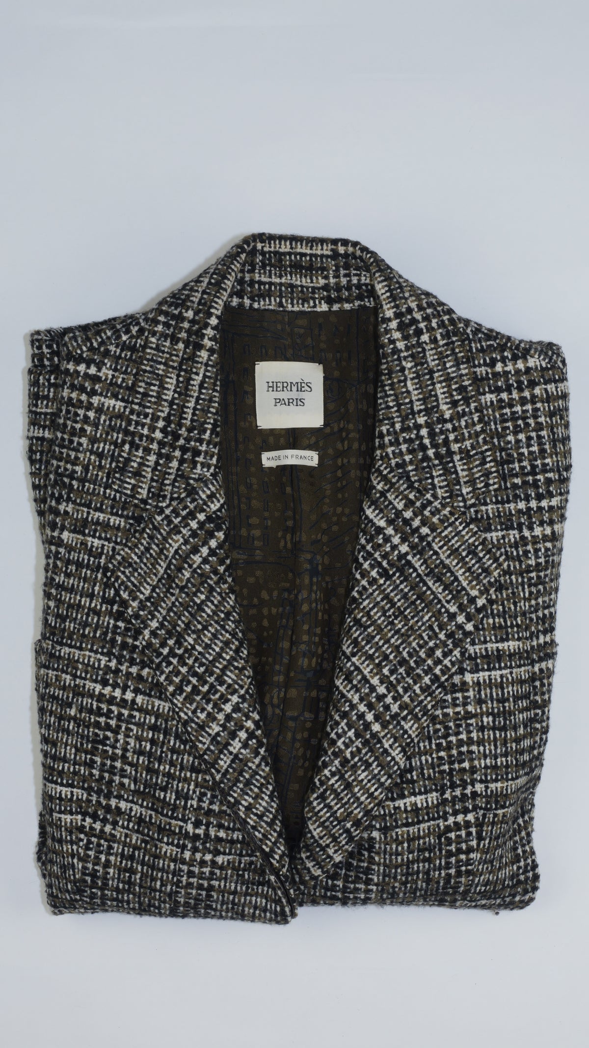 HERMÈS Blazer en Tweed avec Doublure Imprimée Paris
