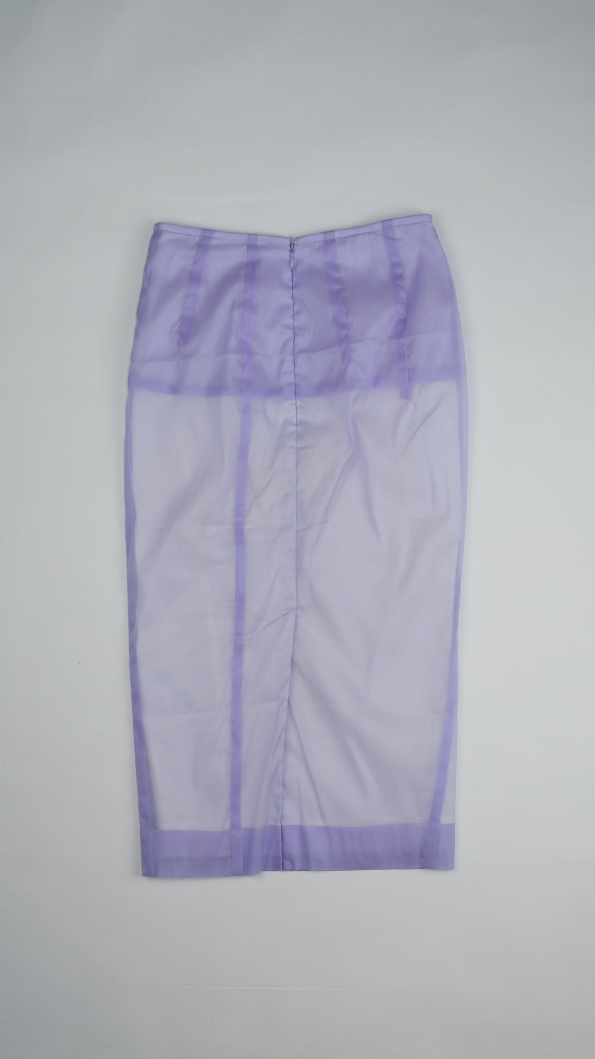 VICTORIA BECKHAM Lila Semi-Transparante Organza Midirok