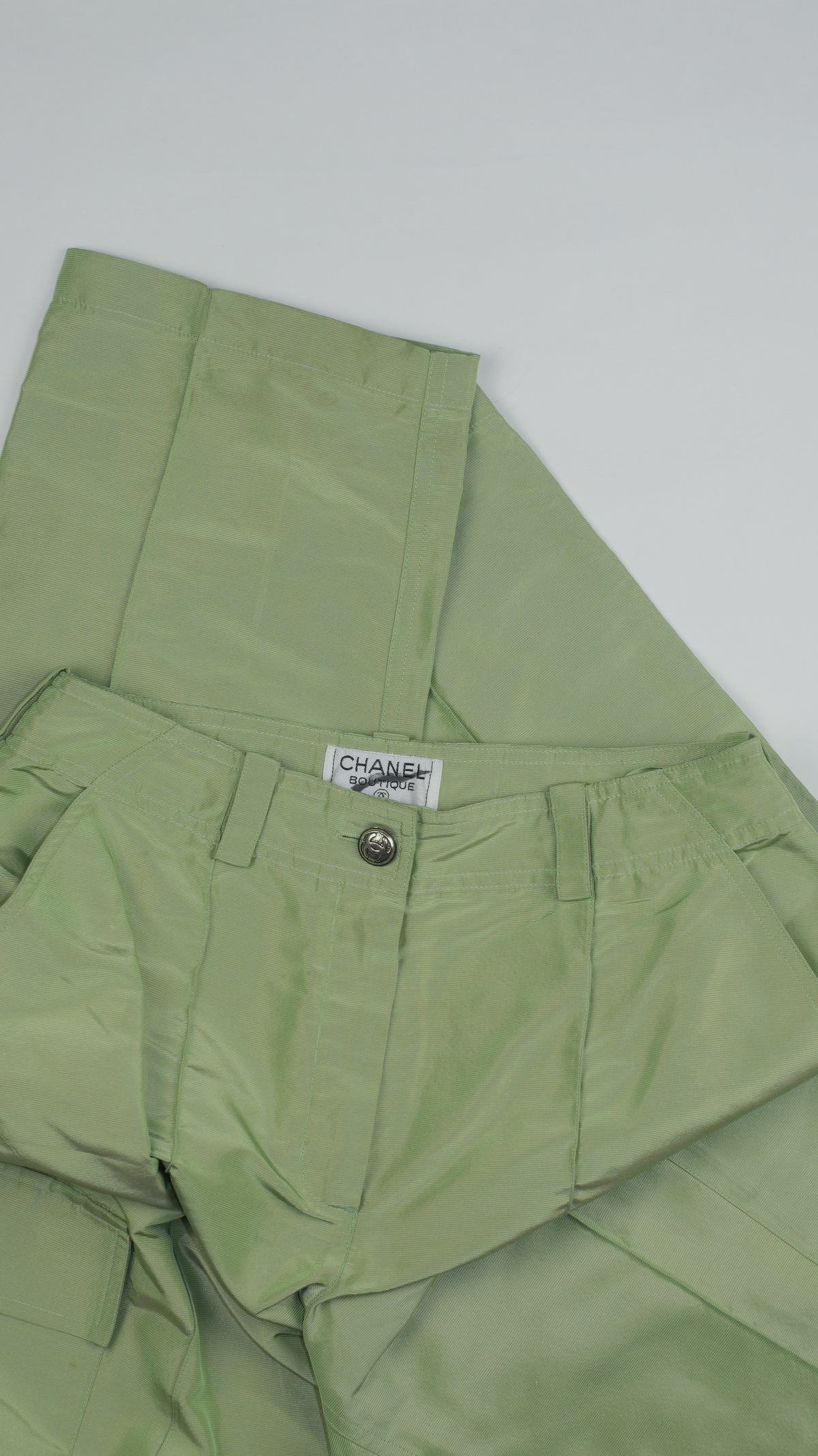 CHANEL Vivid Green Silk Cargo Pants – Silk Cargo Commando