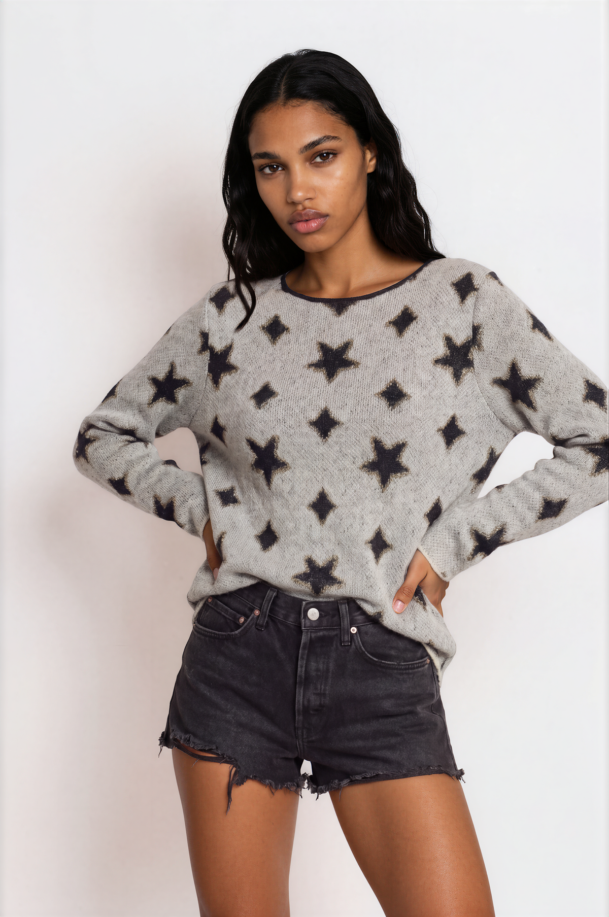 Robe-Pull Saint Laurent en Mohair et Laine à Étoiles