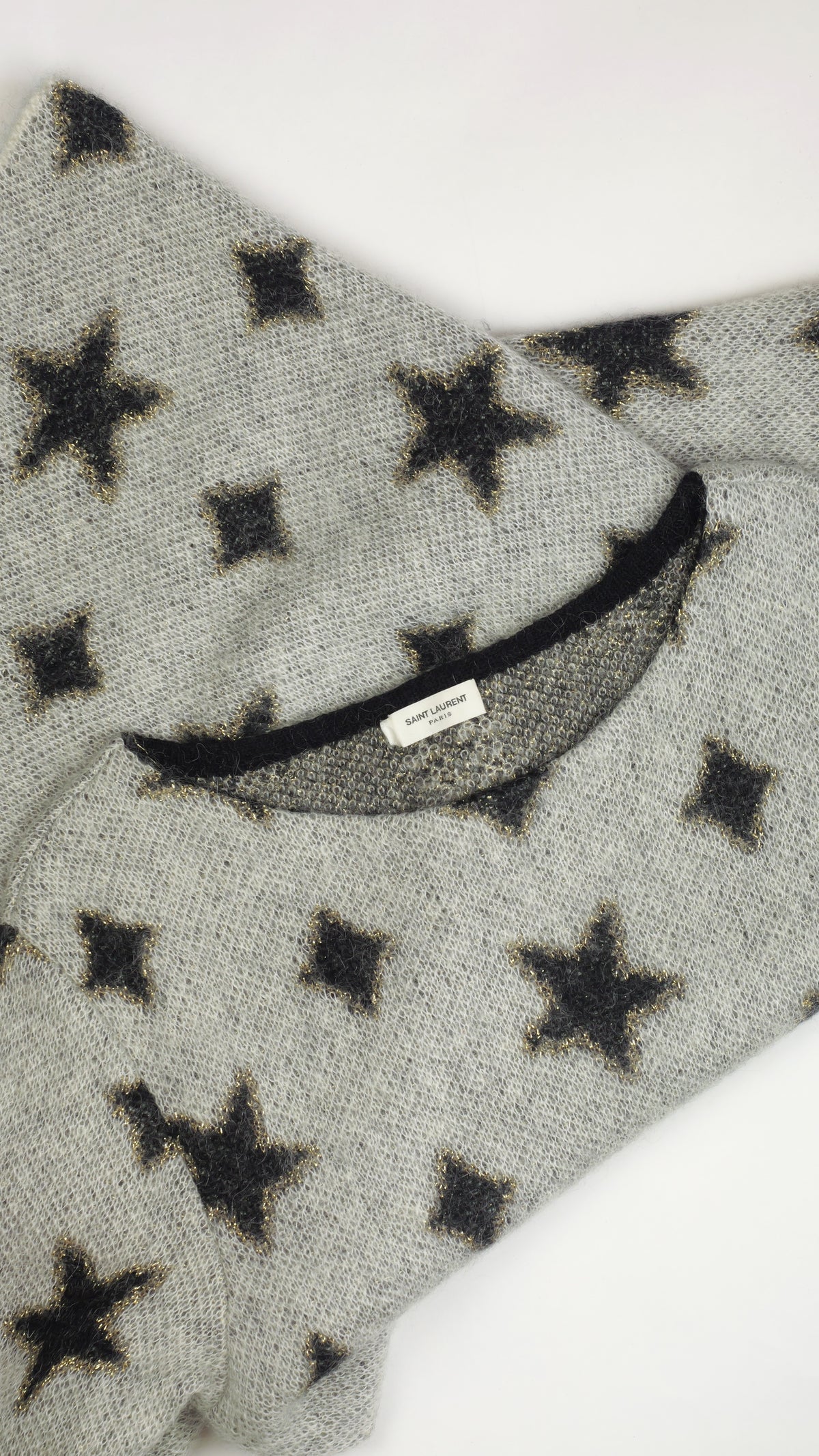 Robe-Pull Saint Laurent en Mohair et Laine à Étoiles