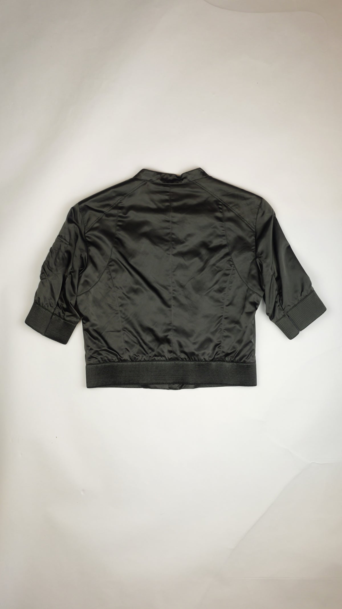 PRADA Nylon Bomberjack — Cropped, Kaki-Olijf