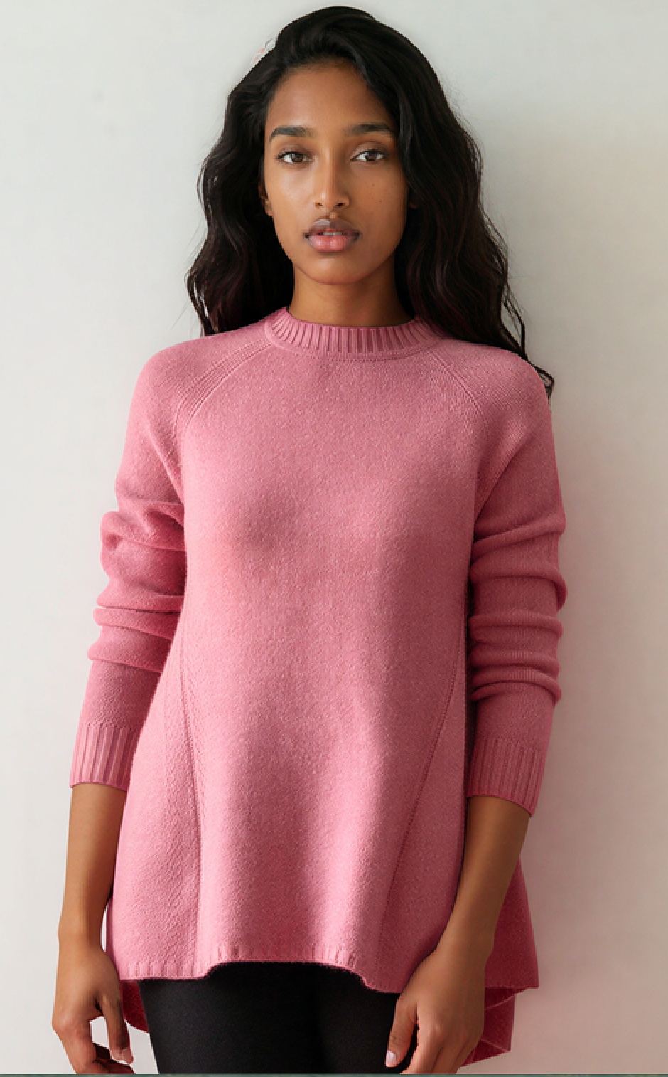 SPORTMAX Roze Streelzachte Kasjmieren Swing-trui