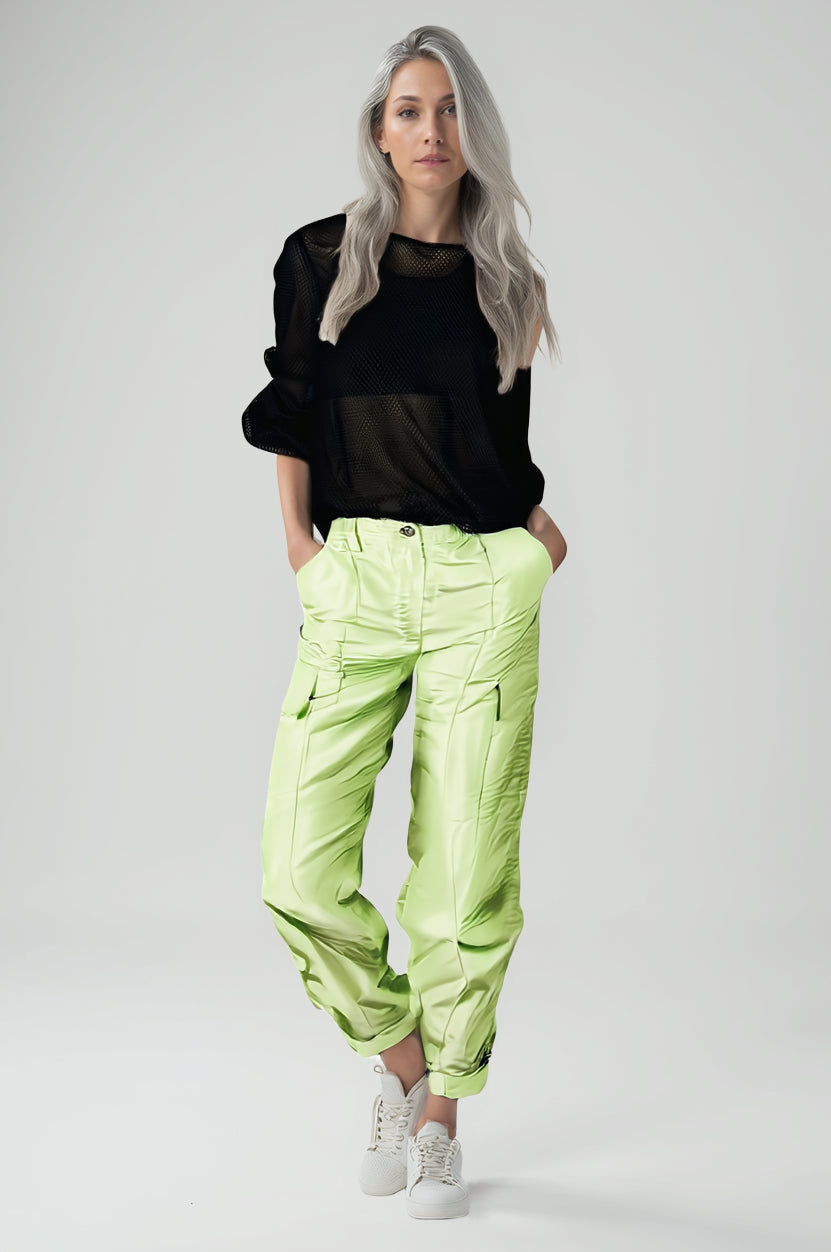 Chanel Vivid Green Silk Cargo Pants – Silk Cargo Commando