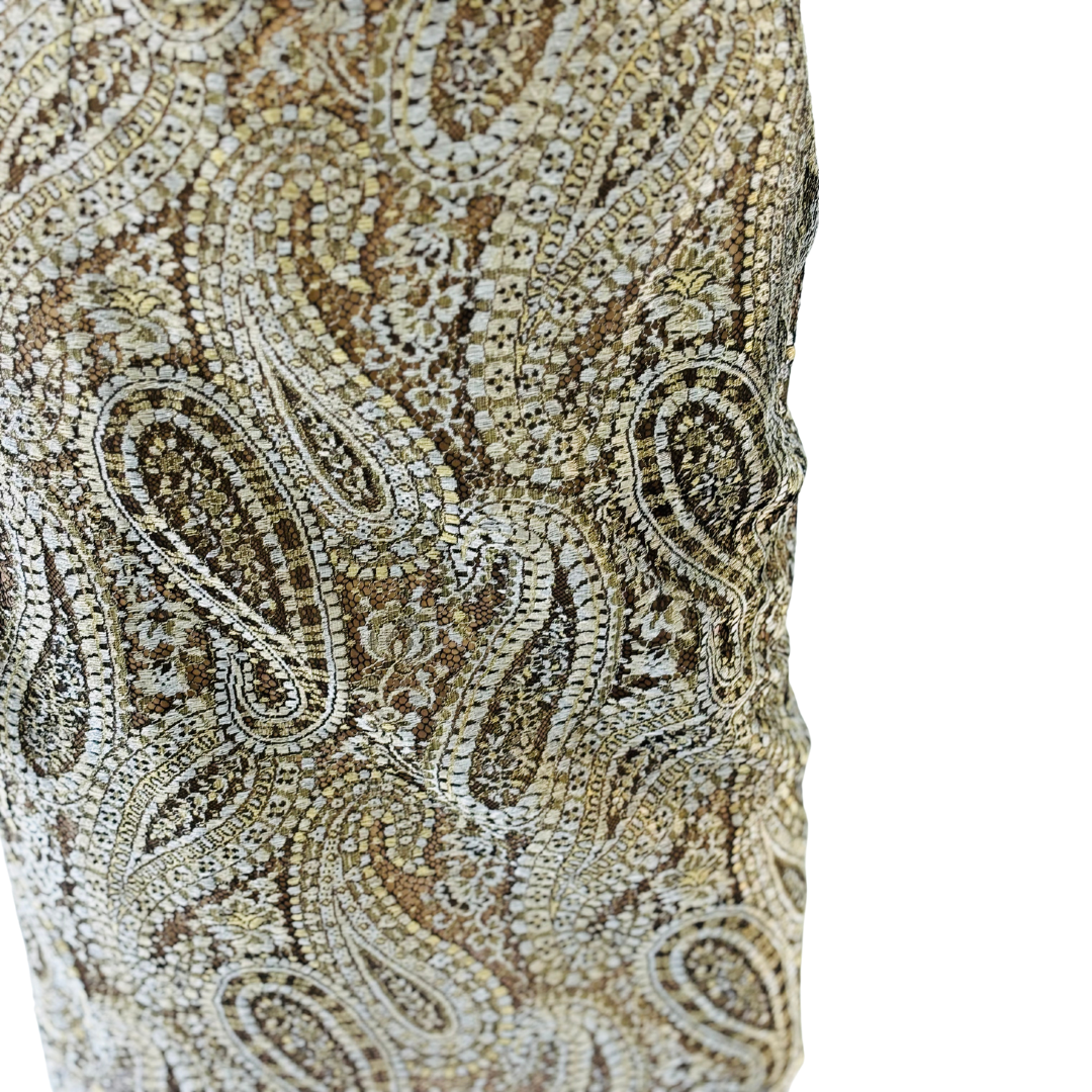 Chanel Gold & Silver Lace Pencil Skirt: Shimmering Paisley Power – Luxe Legacy.