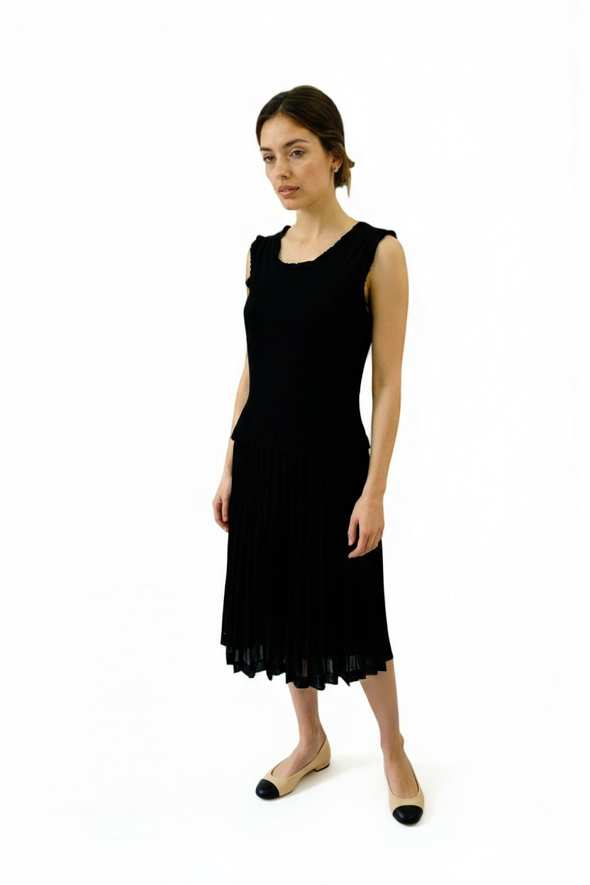 Chanel Black Silk Cocktail Dress: Timeless LBD Vibes – Sleek Silk Sass
