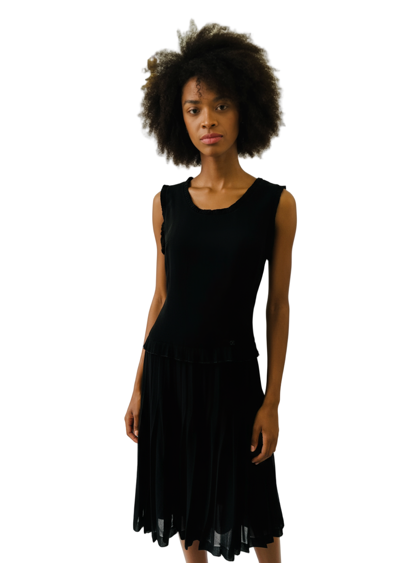 Chanel Black Silk Cocktail Dress: Timeless LBD Vibes – Sleek Silk Sass