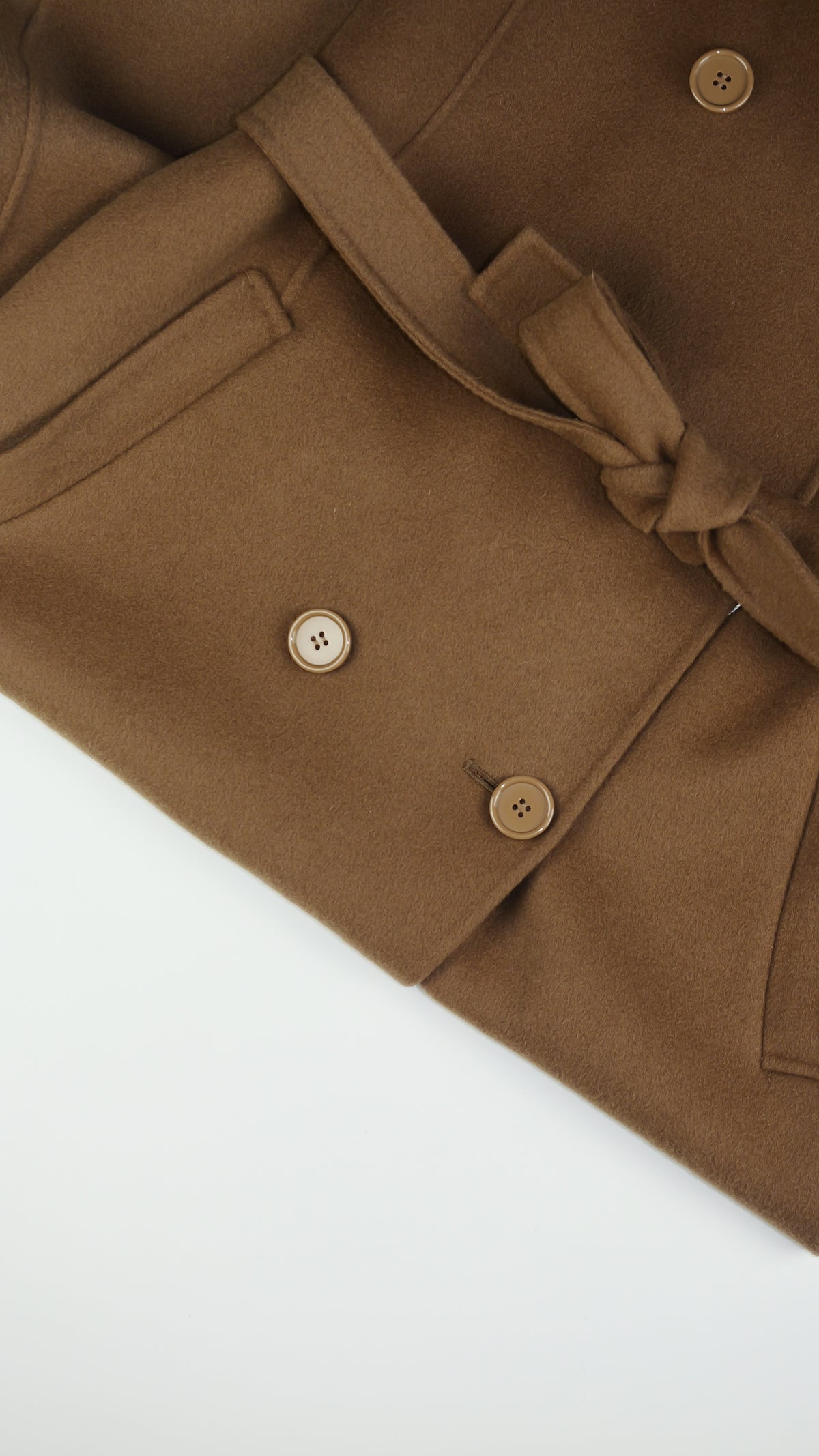 MAX MARA 'Bahamas' Camel Wikkeljas in Double-Face Wol
