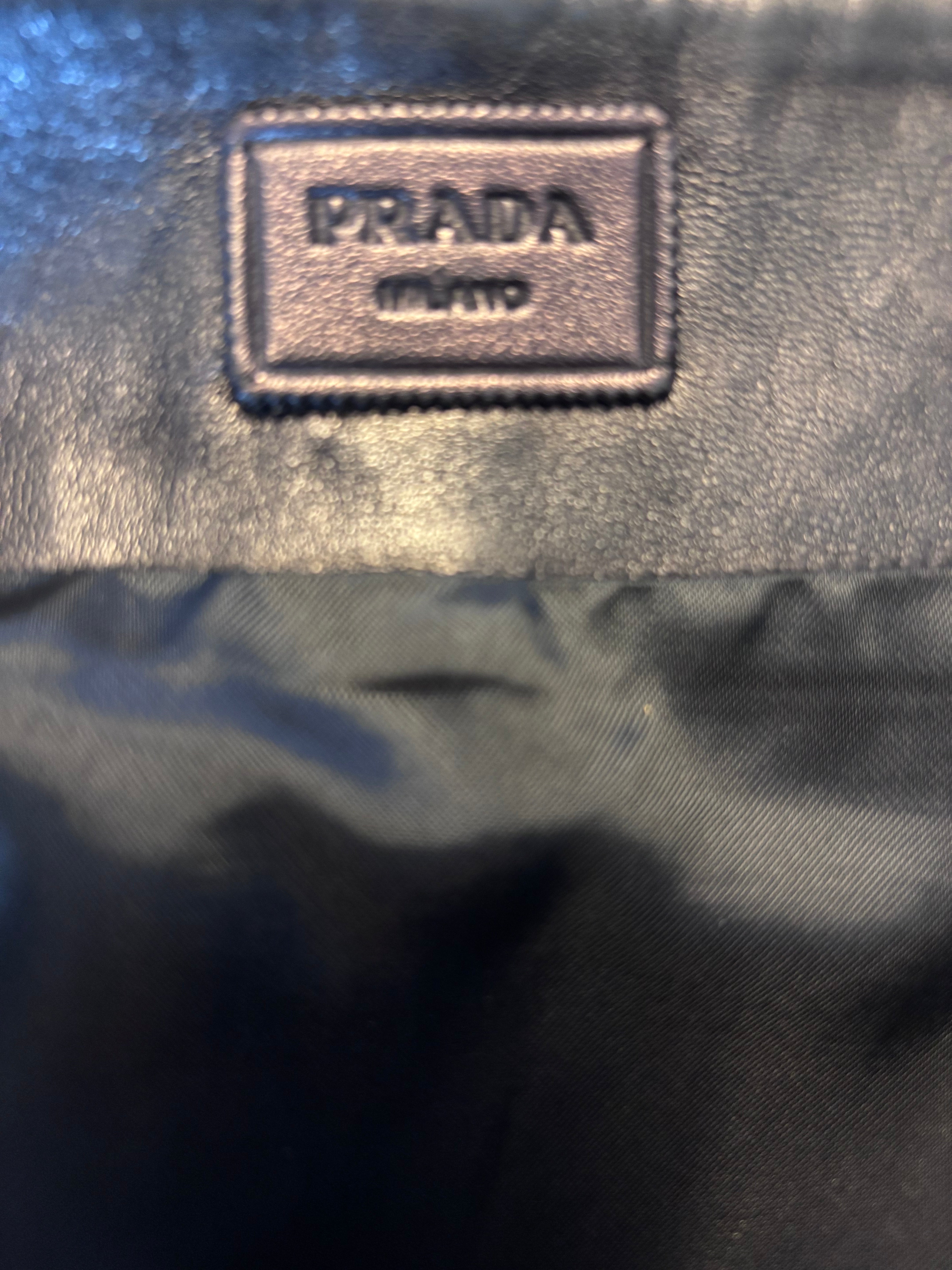 PRADA Black Leather A-Line Mini Skirt