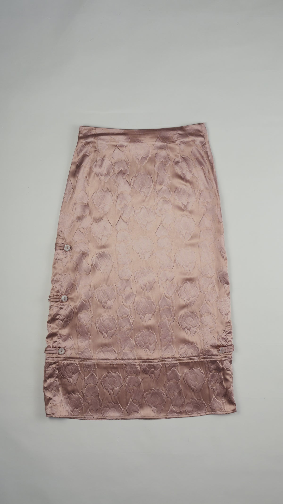 ACNE STUDIOS Jacquard Midirok — Oudroze, Cheongsam-Geïnspireerd