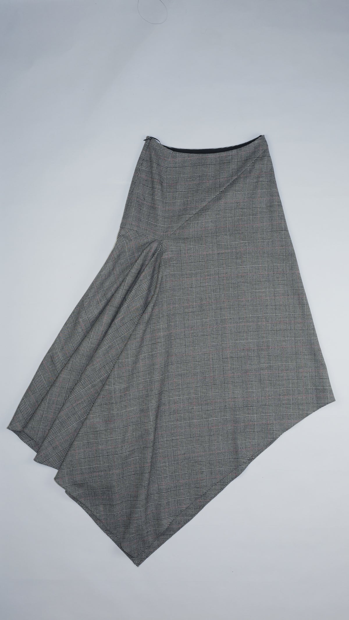 ALEXANDRE VAUTHIER Prince of Wales Check Asymmetric Maxi Skirt