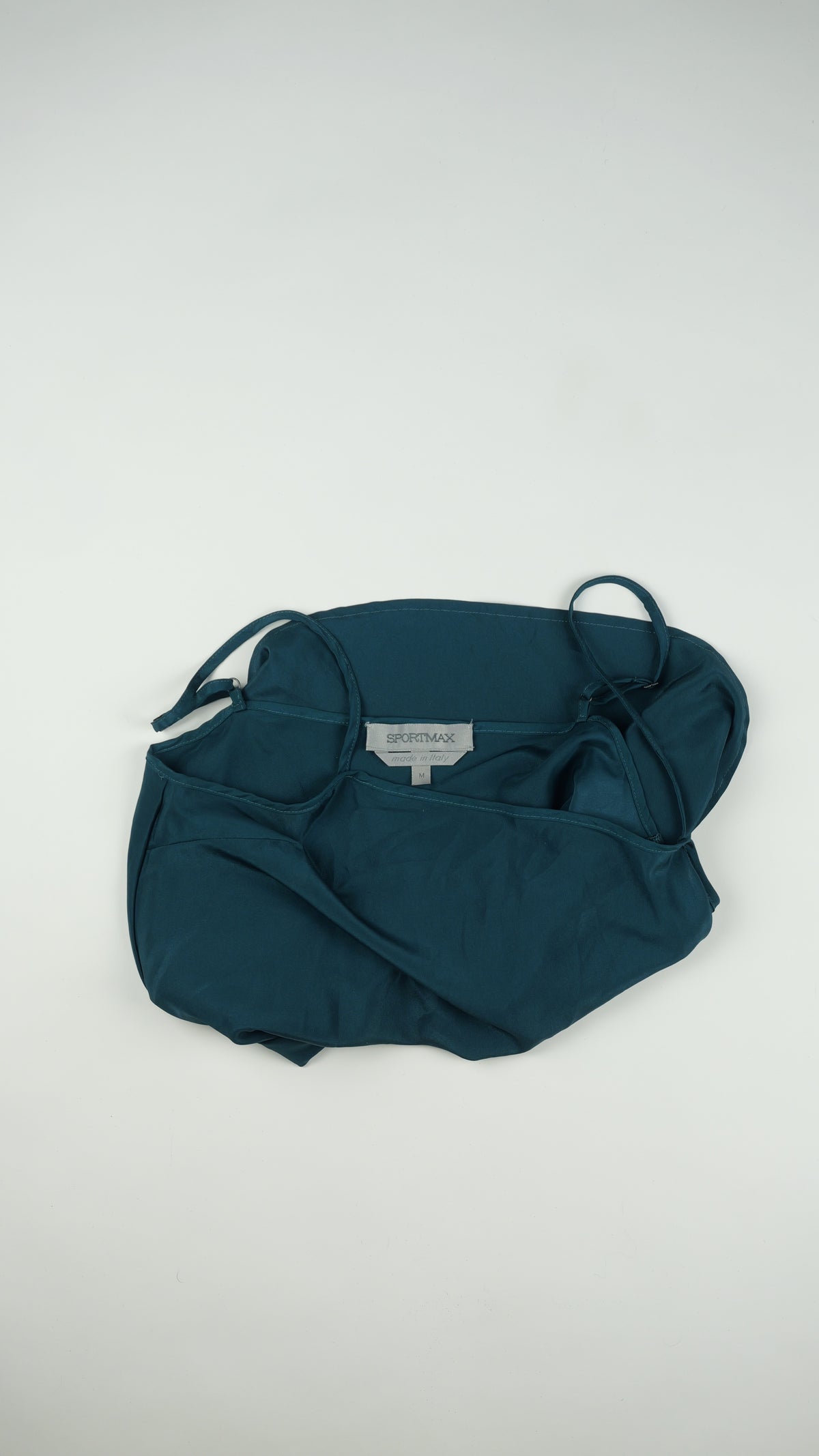 SPORTMAX Geborstelde Gebreide Coconjurk — Petrolblauw met Contrastpaneel