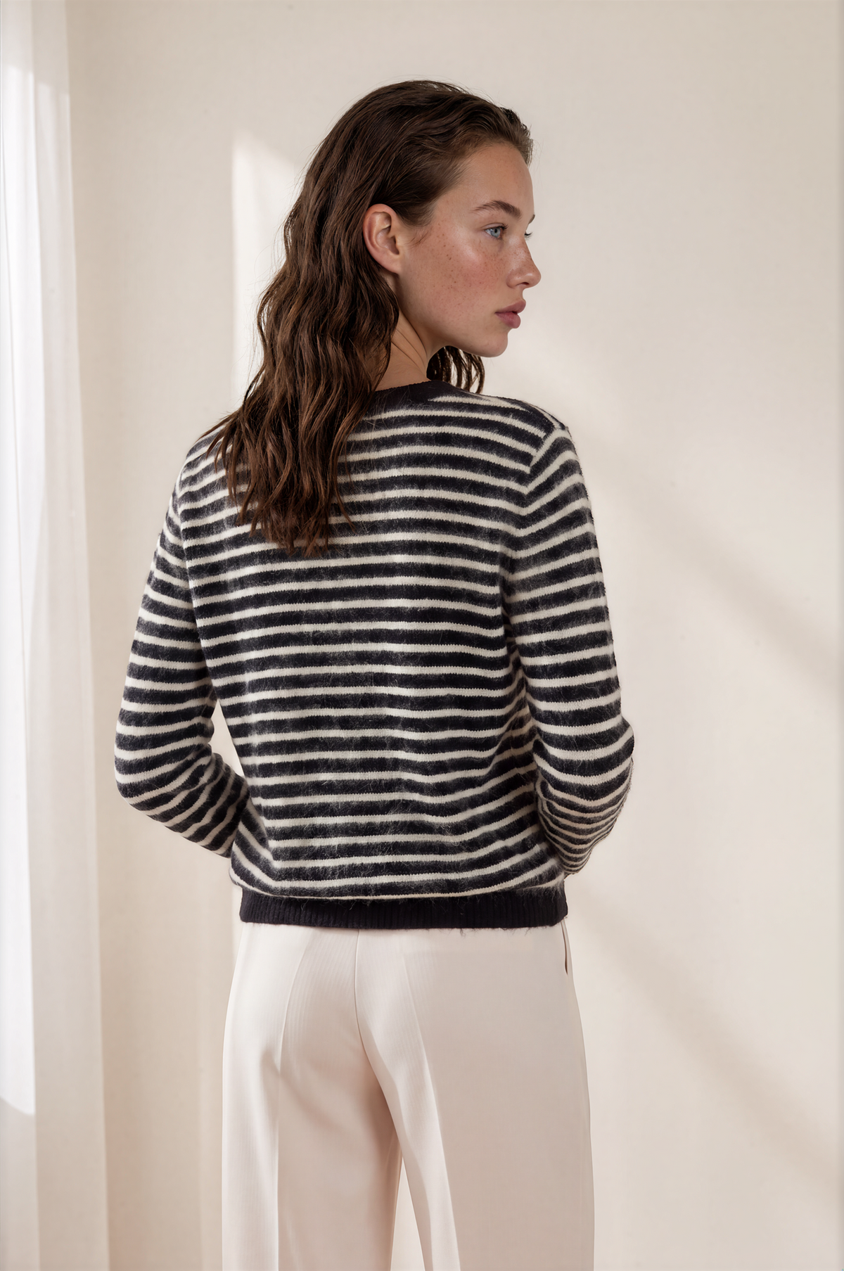 Pull Saint Laurent Rayé en Laine et Angora