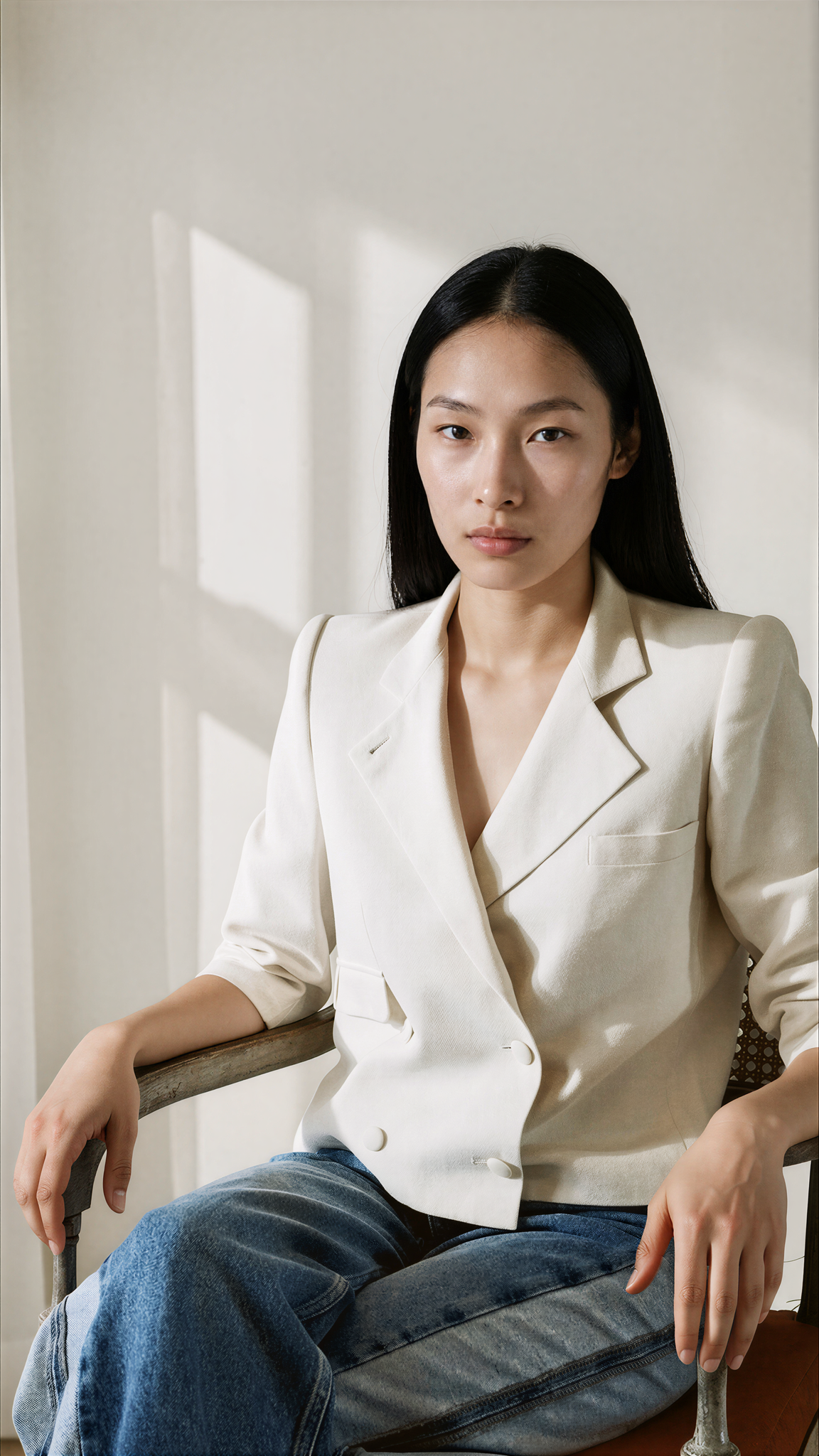 DIOR Cropped Double-Breasted Blazer — Ivory Tailored Jacket