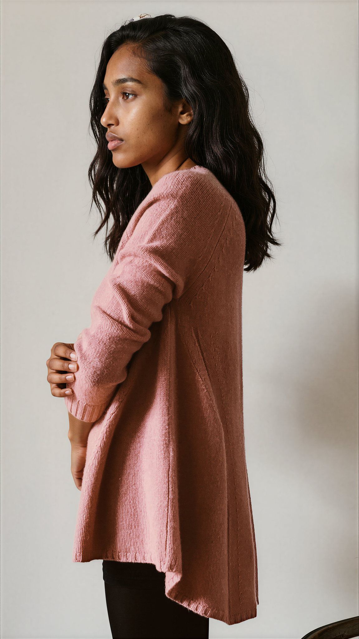SPORTMAX Roze Streelzachte Kasjmieren Swing-trui